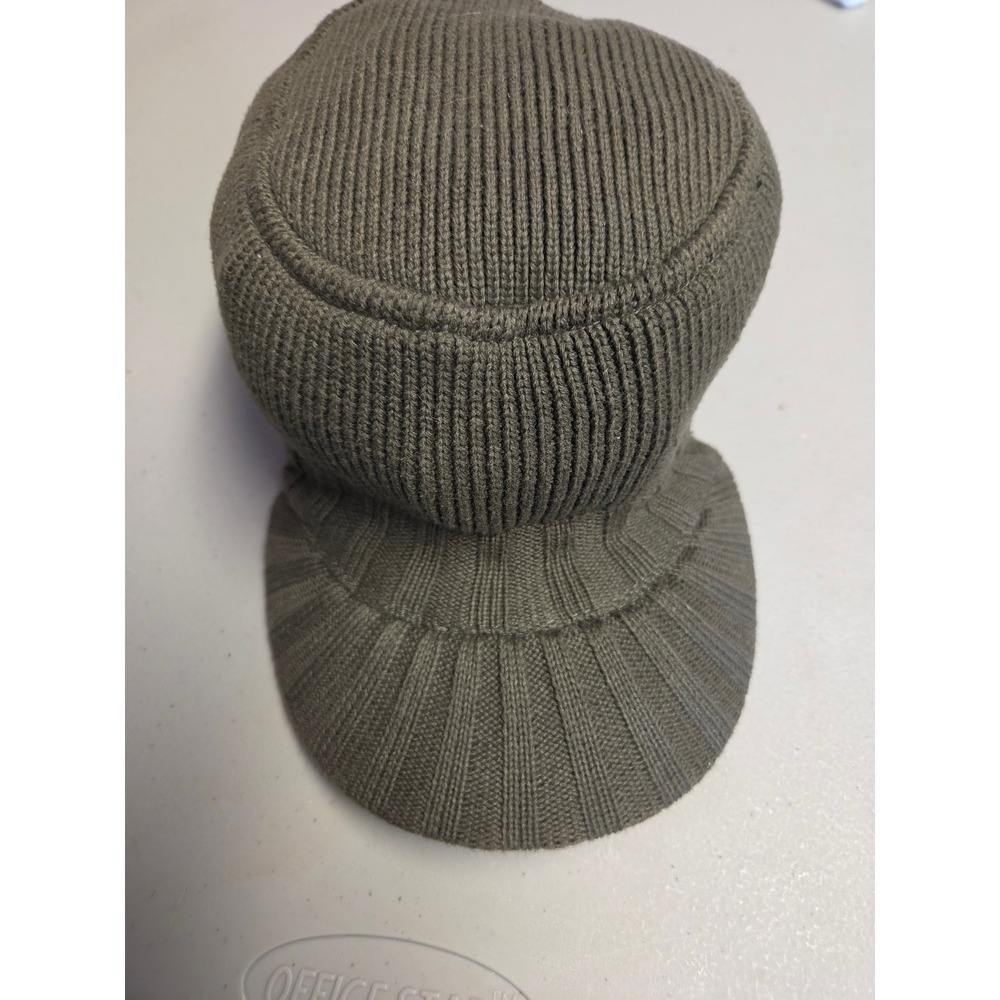 Express Mens Olive Green Ribbed Knit Cadet Cap Military Style Hat One Size